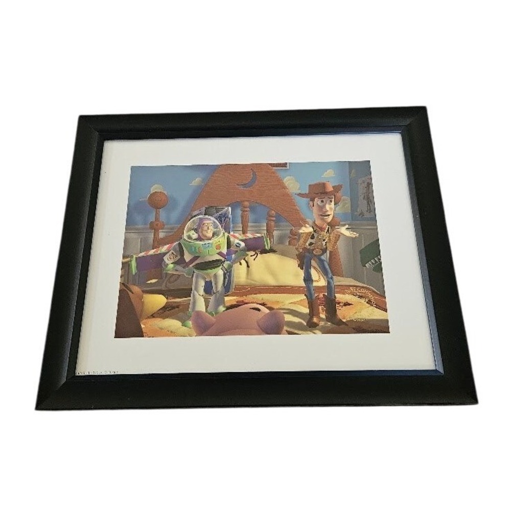 Disney Toy Story 1996 Exclusive Commemorative Lithograph Woody Buzz Framed Art